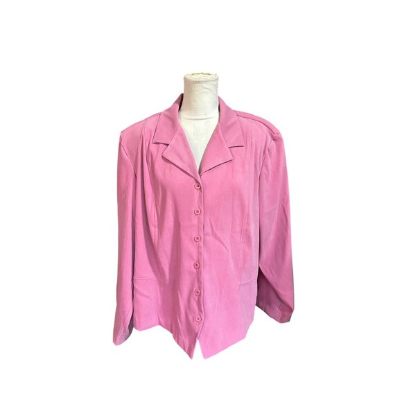 M.H.M. Womens HotPink Moleskin Button-Down Blazer 24W Work Career Office - Picture 9 of 10
